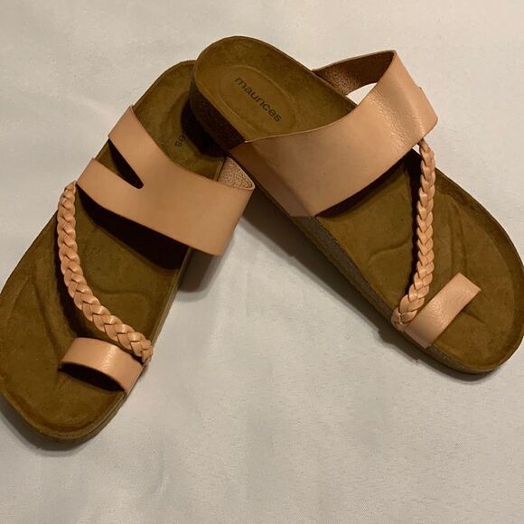 Maurices size 11 NWOT Blush Sandals leather upper - Picture 1 of 12
